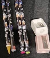 4 New Wax/Resin Pencils & 2 Sharpners For Picking Up Rhinestones and Gems +