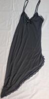 New Women's Sz. Large Black Lace-Trim Slip Lingerie Pajamas , Black