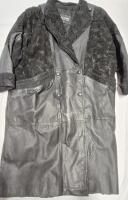 Women's sz 3X Wilsons Leather Black Trench Coat