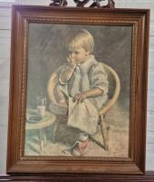 Vintage Wooden Framed Print - Signed 20 by 24"