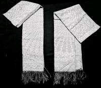 2 New Super Soft Tasseled Scarves With Elephants & Flower Detailing, 28" &times; 68" Each