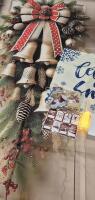 New Christmas Home Decor - Door Cover, LED Candles, Pillow Cover 18 by 18" +