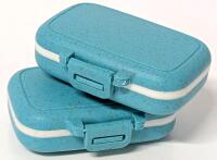 2 New Small Portable Hard Pill Cases / Jewelry Cases, 3.15" &times; 2.15" &times; 1"