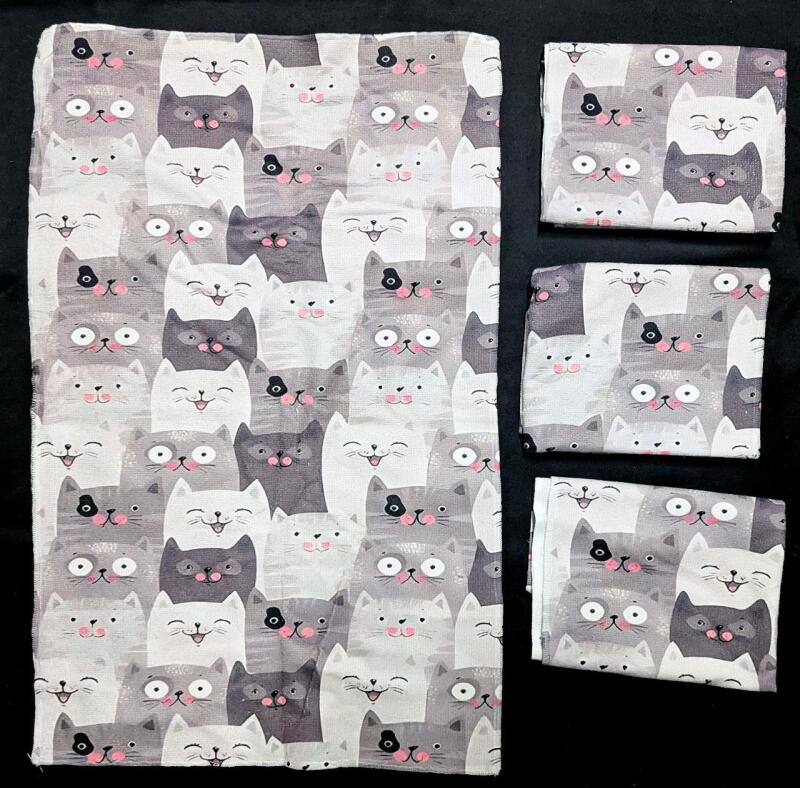 4 New 15" &times; 24" Adorable Cartoon Cats Kitchen / Hand Towels