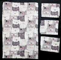 4 New 15" &times; 24" Adorable Cartoon Cats Kitchen / Hand Towels