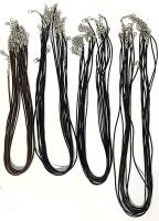 40 New Waxed Necklace Cords With Lobster Clasps For Crafting & Jewelry Making : 10&times; Brown 19" Long, 20&times; Black 22", 10&times; 26" Long