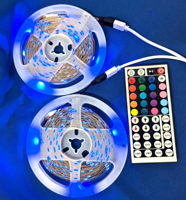New 20 Meters LED RGB Strip Lights With Remote, Powered Via USB-A Cable