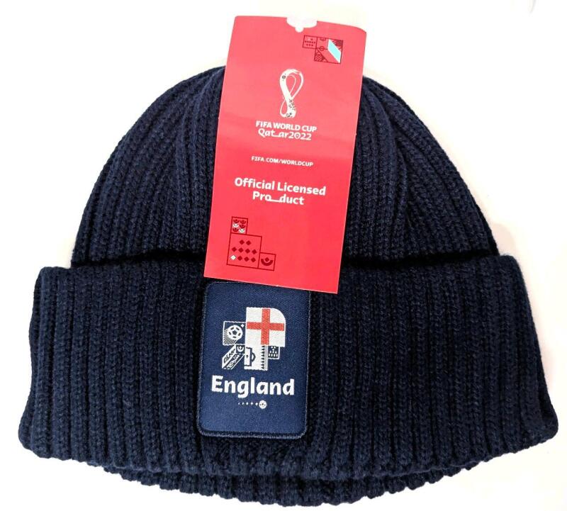 New O/S Mens FIFA World Cup ENGLAND NATIONAL TEAM Qatar 2022 Officially Licensed Knitted Tuque