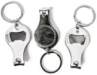 3 New Zinc Alloy Nail Clipper Bottle Opener Keychains, 2.25" Excl Keyring