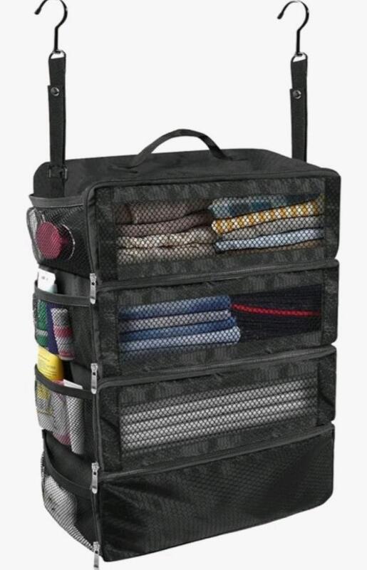 New - Portable Foldable Hanging Packing Cubes Suitcase Organizer .