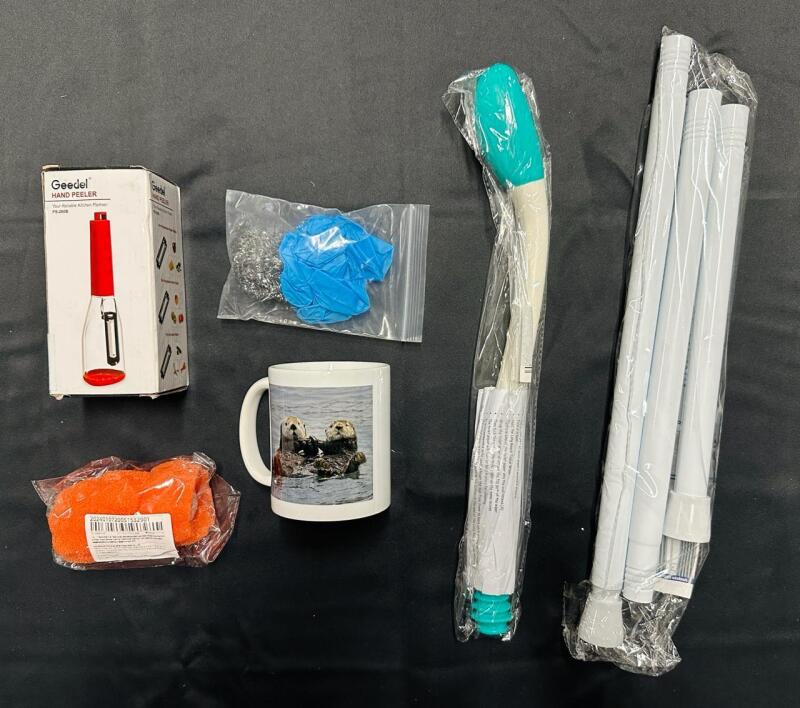 6 New Home Essentials, Includes Otter Mug, Hanging Rod, Comfort Wiper, and More