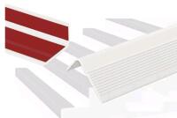 New - 40ft. WHITE Stair Nosing Trim - Rubber Edging Guard . Self Adhesive, Non-Slip Vinyl Staircase Step Edge Protector for Outdoor & Indoor . Measures 40ft Long & 3 ⅞" Wide (1 ⅞"&times;2")