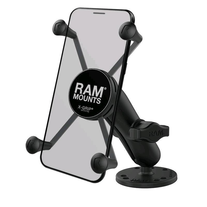 New - Ram Mounts RAM X-Grip Smart Phone Mount with Drill-Down Base , Black . Retail $75 . Model # RAM-B-138-UN10