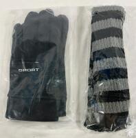 2 New Winter Apparel Items, Includes Size Medium Sport Winter Gloves and Striped Scarf