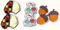 7 New Enamel Pin Brooches : 2&times; Taylor Swift-Inspired Sweater/Jackets, 2&times; "We Have So Much Chemistry Together" + 3&times; "The Tallest Oak In The Forest Was Once A Tiny Acorn", Up To 1.25" High