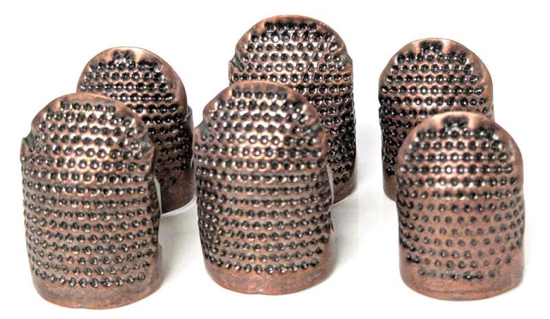 6 New Retro Antique-Style Thimbles / Finger Protectors For Sewers / Needle Felting +