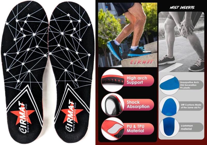 New Size LG (9-10.5M / 10-11.5W) EIRMAT Trimable Orthotic Insoles With High Arch Support, Sweat-Wicking & All-Day Comfort for Athletic, Casual Shoes