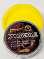 New William Weir Wood Wax Oil, Natural Beeswax Blend With Sponge, 80+5g
