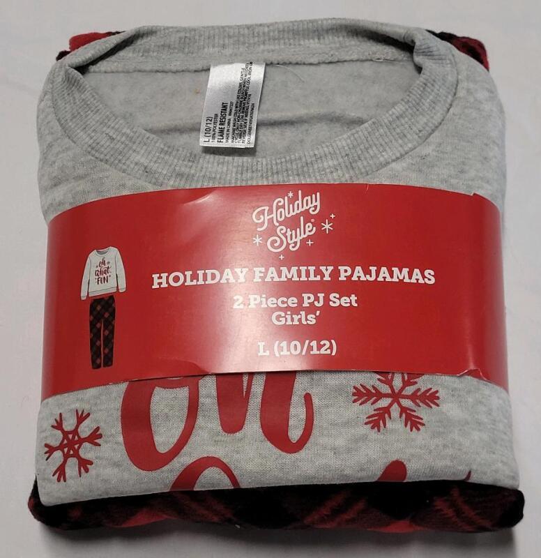 New 2pc. Girls Sz. L(10/12) Holiday Style Holiday Family Pajama Set .