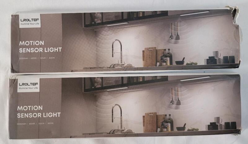 As New - 2-Packs of 2 LRoltef Under-Counter Motion Sensor Lighting . 4 Total