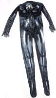 New Size 180cm Tall (Approx Size MED/LG) Unisex Black Symbiote Spider-Man Full Body Catsuit With Zippered Back & Frontal Groin Zipper Access
