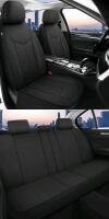 As-New Full Front & Back CAROMOP Neoprene Car Seat Cover Set, Elastic Slip-On, Split Bench Compatible Car Interior Covers, Universal Fit Most Car Sedan Truck SUV (Black)
