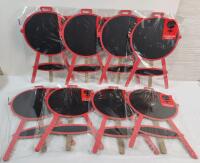 Eight (8) New Mini Easel-Style Chalkboard Menus . Measures 8"&times;12"