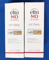 [See Desc] 2 ELTA MD UV Daily Broad Spectrum SPF 4p Tinted Face Sunscreen, Moisrure Bkost For Dry & Combination Skin, 48g, EXP 03-04 2026