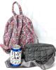 New Quilted Pink Paisley Small Backpack & Puffer-Style Fanny Pack / Belt Bag, 6" - 12" Long - 2