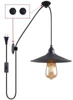New - Hanging Lamp With Plug-in Cord - Outdoor Waterproof Pendant Light for Patio . Stock photos used .
