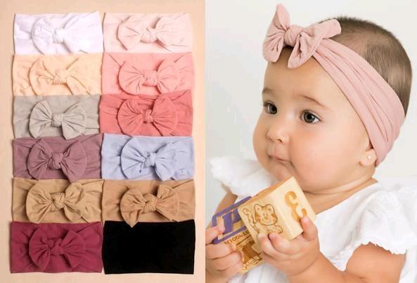 New 12-Pack Baby-Sized Super Stretchy Bow Headbands