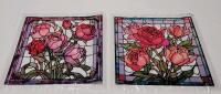 Two (2) New Stain Glass-Style Printed Window Film . Measures 16.5"&times;16.5" each