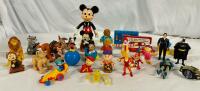 28 Vintage Small Toys & Action Figures, Includes McDonald&rsquo;s, Batman, Disney, and More - Tallest Measures 7&rdquo; (See Photos/Description)