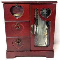 Jewelry Box With Contents, 9" &times; 4.25" &times; 10.25"