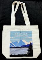 New Aesthetic Tote The Alaska Canvas Tote Bag With Zippered Tops & Extra Pocket, 15" &times; 3.85" &times; 12.5" High (Excluding Handles)