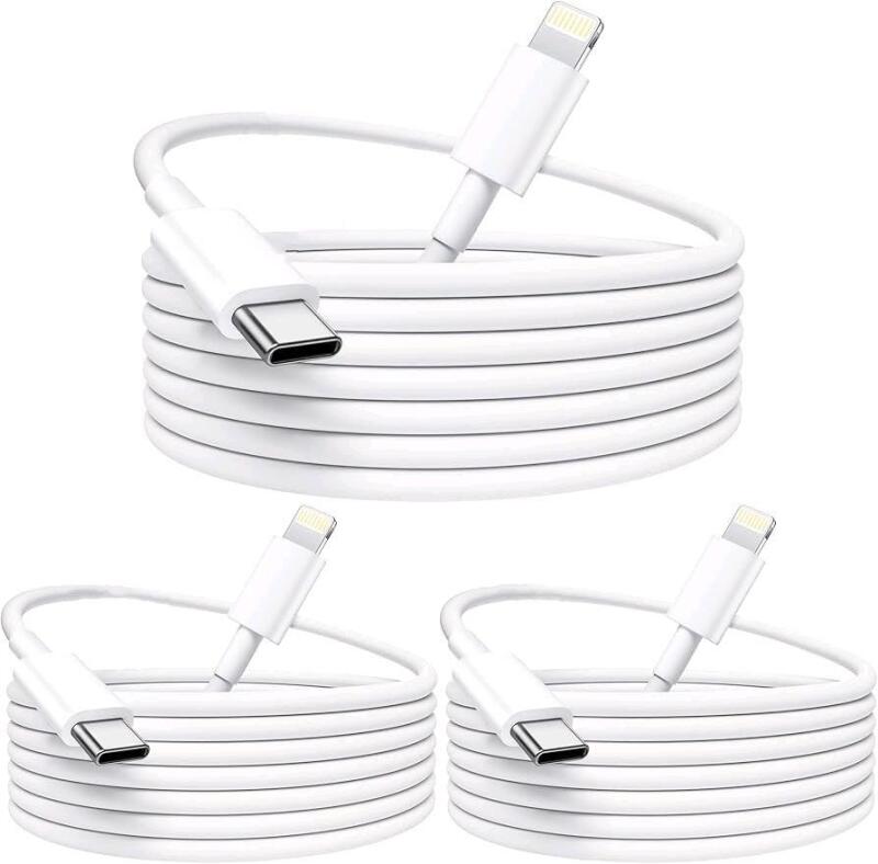 3 New 6ft Long Apple LIGHNING to USB-C Charging Cables For iPhones/iPads etc