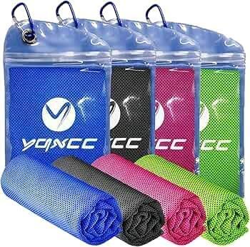 New 4 Pack Cooling Towels (40"x12") Cool for Neck, Microfiber Soft Breathable Chilly Towels for Menopause / Perimenopause Relief, Yoga, Golf, Gym, Camping, Running, Workout & More Activities, Retails $48
