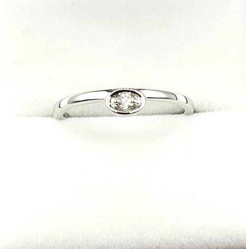 10KT White Gold Natural Diamond (0.07ct) Ring, Size 7, comes with APPRAISAL $1175.00. Diamond is the birthstone for April.