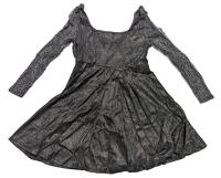 New Size 0XL Women's Curvy Sparkly Mesh Sleeve Square Neck Midi Party Dress