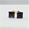 14KT Yellow Gold Natural Iolite (1ct) Earrings, comes with APPRAISAL $720.00.