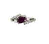 Sterling Silver Natural Enhanced Ruby (1ct) with CZ (0.45ct) Ring, Size 8.25, comes with APPRAISAL $540.00.