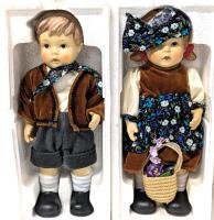 3 Vintage Handpainted Bisque Porcelain Alpine / German Boy / Girl Dolls, 10" Tall, No Chips or Cracks, Alpine Boy Missing Hat