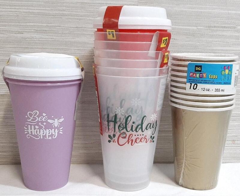 Lot of Tumblers, Plastic Cups & Party Cups