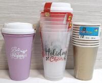 Lot of Tumblers, Plastic Cups & Party Cups