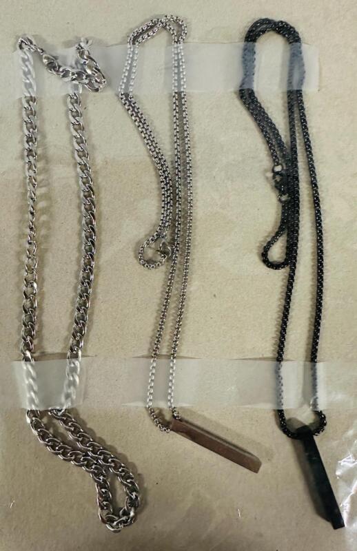 3 Stainless Steel Chain Necklaces, Various Styles and Chain Types