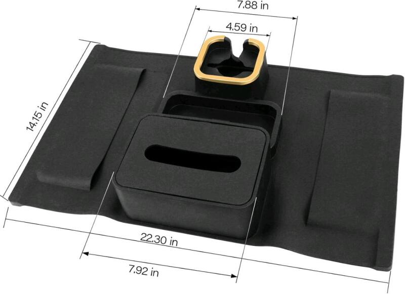 New Couch Sofa Cup Holder Armrest Tissue Box Cup Holder Silicone Couch Tray Temperature Resistant & Anti-Slip, Black