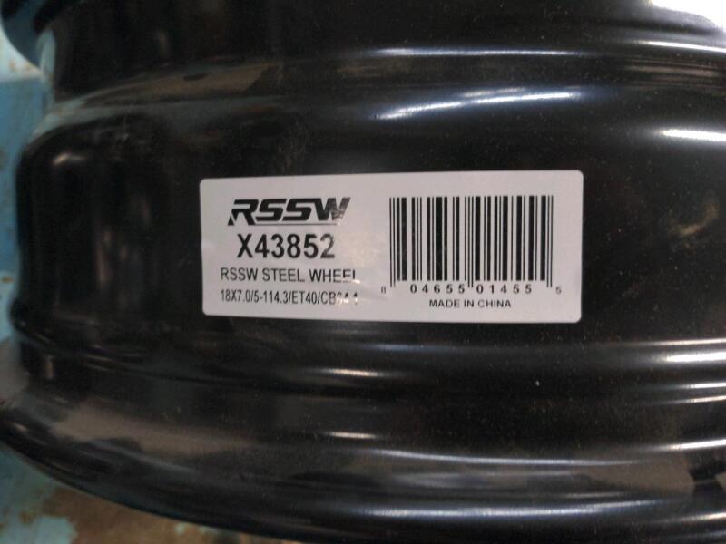 As New RSSW X43852 Steel Wheel, 18x7.0/5-114.3/ET 40/CB64.1, Black, Retail's for $399.99