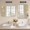 New 22x30 Inch Bathroom Mirror for Wall,Gold Framed Rectangle Mirror with Rounded Corner,Aluminum Alloy Framed Brushed Wall Mirror for Bedroom or Living Room,Vertical or Horizontal - 2