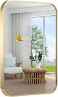 New TITAMEG 22x30 Inch Bathroom Mirror for Wall,Gold Framed Rectangle Mirror with Rounded Corner,Aluminum Alloy Framed Brushed Wall Mirror for Bedroom or Living Room,Vertical or Horizontal