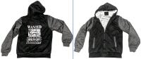 New Size XS Men's ONE PIECE Wanted Monkey D Luffy Back Print Thick Winter Zip-Up Hooded Sweater Lined In Faux Fur